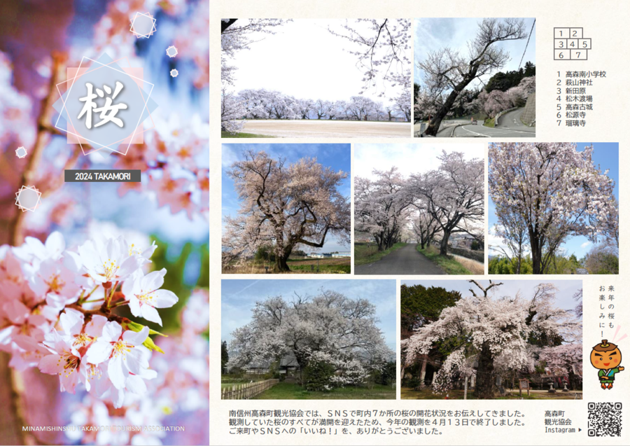 桜2024高森町さくら名所の開花情報 - 長野県高森町