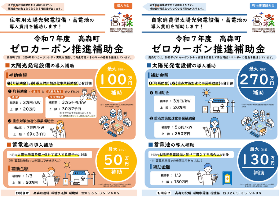 令和7年度の申請受付を開始します】高森町ゼロカーボン推進補助金